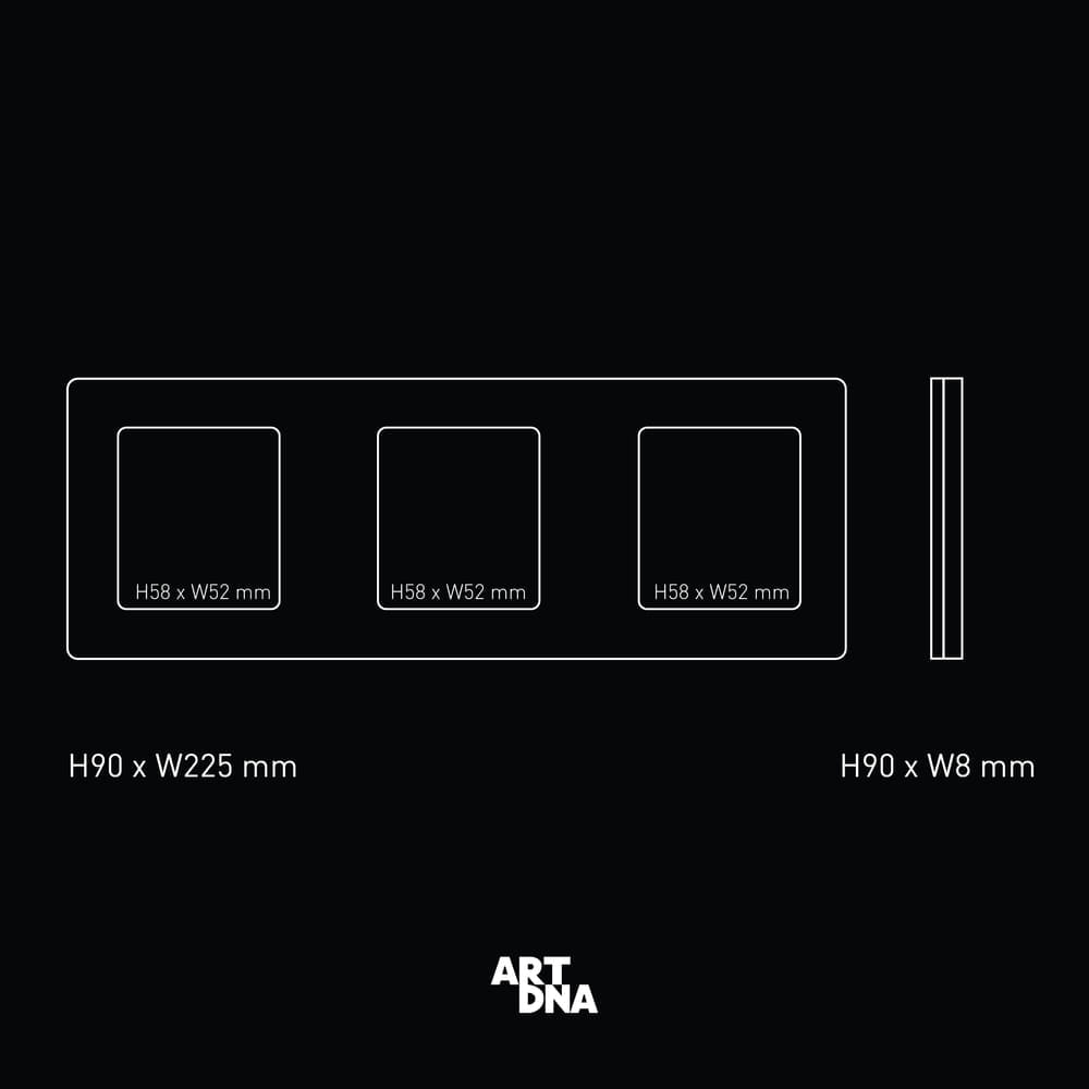 หน้ากาก 3 ช่อง ART DNA รุ่น BS TYPE ขนาด 3X3 สี GLASS